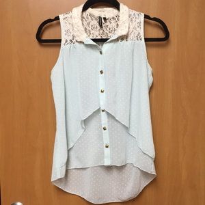 Button down Laced Blouse